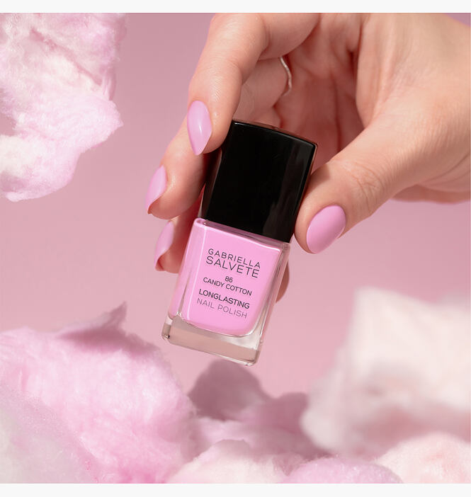 Dlouhotrvající lak na nehty v pastelovém odstínu Candy Cotton
