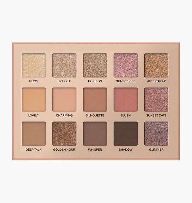 Paletka 15 stínů Sunset Glow Eyeshadow Palette od Gabrielly Salvete